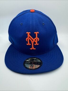 New York Mets Classic Fitted Blue Orange Cap (New Era 59 FFTY) Hat 7 3/8